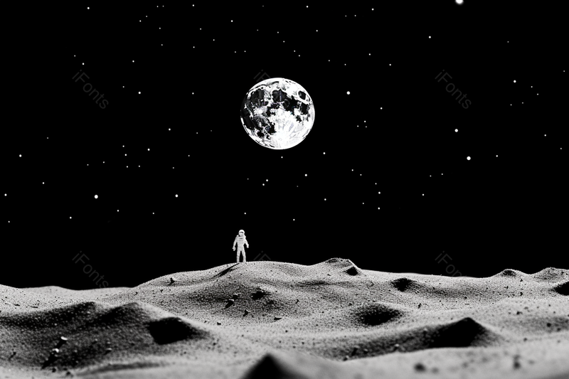 黑色炫酷站在月球前的宇航员创意背景图,高清,摄影图,摄影图片,图片大全,摄影图免费下载